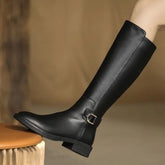 Stylish Knee-High Knight Boots with Solid Color Lining for Women - Himpall